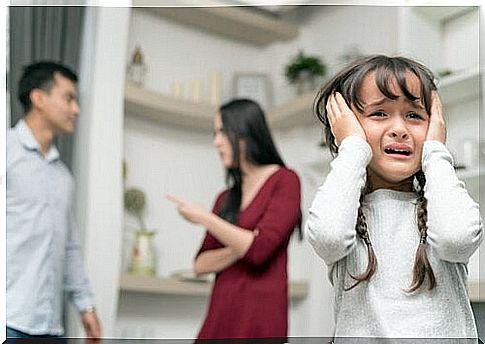 Arguing in front of children scares children